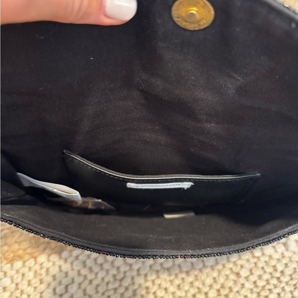 Black Beaded Floral Women's Bag - Picture 3 of 5